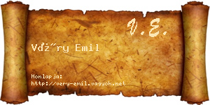 Véry Emil névjegykártya